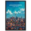 Johannesburg South Africa Skyline Black Framed Wall Art Travel Poster