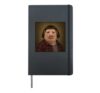 John Pork with a Bob Haircut Meme Silly Funny Brainrot Hardcover Journal, Black