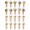 JOINPAYA 60pcs Mini Wooden Bee Clips with Jute Twine for Photos and Snacks