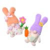 JOINPAYA Rabbit Plush with Easter and 2pcs Gnome Carrot Figurine Flowers