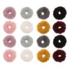 jojofuny 16pcs Cute Pom Pom Hair Bands and Teens, Plush Scrunchie Hair Ties with Soft Plush Exterior, Prevents Tangling and Retains Stretch, for Winter Outdoor Use
