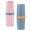 jojofuny 2pcs Portable Toothbrush Case Set with Lid and Mouthwash Cup