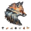 Jollitot Sunset Fox Puzzles Adults Gifts Wooden 85 Pieces 8.5 * 8.5in