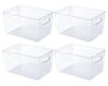 JollyPack Clear Plastic Storage Bins, 4 Pack