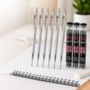 JOMPENS Carpenter Pencil, 6 Pack Full mental Mechanical Carpenter Pencils with 72 Black Refills, 42mm Long Nib Deep Hole Marker, 2.0mm HB Strong Lead and Metal Mesh Grip for Construction Woodworking