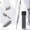 JOMPENS Carpenter Pencil, Metal Mechanical Deep Hole Marker with Built-In Eraser, 2.0mm HB Strong Lead and 9 Refills, 42mm Long Nib with Metal Mesh Grip for Woodworking Construction and Architects