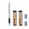 JOMPENS Mechanical Pencil, 0.7mm Metal Drafting Pencil with 60 Colored Lead Refills and 2 Erasers, Full Metal Barrel with Anti-Slip Grip for Drawing, Sketching, School and Office