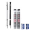 JOMPENS Mechanical Pencil Set, 0.5mm and 0.7mm Metal Drafting Pencils with 400 2B Lead Refills and 2 Erasers for Drawing, Sketching, Writing and School