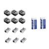 JOMPENS Pencil Sharpeners, 12 Pack Manual Pencil Sharpener Set with 6 Black and 6 Silver Sharpeners, 2 Erasers, Portable Pencil Cutters for School Drawing Classroom and Office Supplies