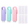 JOMPENS Retractable Eraser Set, 3 Pack Push Pull Large Pencil Erasers with 6 Replacement Erasers, Soft Cute Erasers with Protective Case for Clean Corrections Drawing Sketching School Supplies