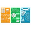 Journal Stencils Ruler Set, Drawing Template, Plastic Geometric Shapes Drafting Tool, 3 Pcs for Pocket Planners and Office Notebooks