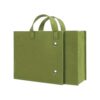 JOWAMY Foldable Green Felt Laptop Handbag for Women, Compact Travel Tote