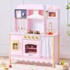 JoyBubbla Wooden Play Kitchen, Real Lights & Sounds, Modern Home Design