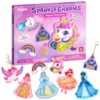 JoyCat DIY Glitter Keychain Craft Kit for Kids, Magical Princess, 8 Charms