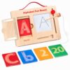 JoyCat Wooden Letter Tracing Board, Magnetic ABC & Numbers, 36 Cards