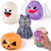 JOYIN 4 PCS Halloween Glitter Squishy Toys, Slow Rising Squishy Toys, Anxiety Relief Stress Balls, Sensory Toy for Kids Teens, Party Favors, Trick or Treating, Classroom Prize