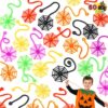 JOYIN 60 PCS Halloween Stretchy Sticky Toys, Slap Sticky Spider Web Toy Bulk, Quiet Toys for Kids Party Favor Supplies, School Classroom Game Prizes, Gifts Change, Goodie Bags Stuffers