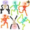 JOYIN 6 PCS Halloween Pop Sensory Tube Stretchy Toys, Glow in the Dark Toys for Halloween Party Favor Goodie Bag Fillers, Stress Relief Telescopic Suction Cup Skeleton Toys for Kids Gift