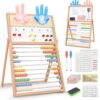 Joyreal Wooden Abacus for Kids Math 3-5 4 5-7, Double-Sided Whiteboard