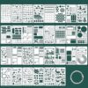 JSRQT 30Pcs Bullet Journal Stencils, Plastic Reusable Plan Dot Stencils for Craft, DIY Drawing Painting Template Kit Planner Accessories for Scrapbook Notebook Card Making Wood Wall Decor, 7× 4 Inch