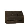 Juleduo Vintage Rustic Wooden 2 Drawer with Shelf Office Desk Organizer & Mail Rack For Desktop,Box for Office Home Toiletries Supplies Vanity, No Assembly Required (J03) (Rusitc Black)