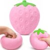Jumbo Strawberry Squishy Toy,Cute Soft Sensory Fidget Toys,Giant Realistic Squeeze Toys, Stress Relief Fidget Squishy Toys ,Perfect for Desk Toys & Party Favors