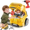 Jumlys Toys for 3, 4, 5, 6, 7, 8 Years Old Boys, Large Truck Engine Toys for Kids 3-5, 5-8 Years Old, Mechanic Repair Set with Electric Drill, Big Truck Builder Kit, Ideal Christmas, Birthday Gifts