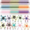 Junkin 100 Pcs Funny Sensory Fidget Toys Bulk, Transformable Fidget Spinner Chain Robot Finger Toy, Stress Relief Spiral Gyro Spinner, Classroom Prizes, Party Favors Gifts for Adult Kids(Multicolor)