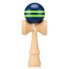 Junkin 1 Pack Wood Kendama Catch Ball in Cup Wooden Vintage Catch Hand Eye Coordination Educational for Beginner Birthday Party Supplies Favors Gifts (Navy Blue with Green Stripes)