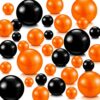 Junkin 300 Pcs Faux Pearl Vase Filler No Hole Gloss Beads,Black and Orange