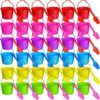 Junkin 48 Set Beach Sand Toys Bulk Includes Sand Shovel with 6.3 Inch Bucket Beach Shovel Plastic Pails and Buckets for Building Castle Sandbox Toys Summer Birthday Party