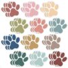 Junkin 60 Pcs Paw Print Cutouts Mini Accents for Classroom, Bohemian Colors