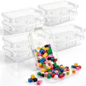 Junkin 8 Pcs 6.3Qt Sensory Bin Sand Tray with Lid for Toddlers, Clear