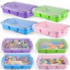 Junkin 8 Pcs 6.3Qt Sensory Bin Sand Tray with Lid for Toddlers, Multicolor