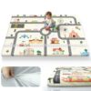 JUNLLY Baby Play Mat 74x50", 1.3" Thick Foam Mat Removable Washable Cover