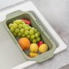 Junvaia Dish Drying Rack for Kitchen Counter, Retractable Over The Sink Colander Strainer Basket, Multipurpose Draining Basket in Sink Dish Drainers, Dish Dryer Rack for Cleaning & Draining the Water