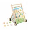 JunZheHub Children Activity Center Wooden Push Cart with Xylophone Drum Rotating Gears and Bead Slider for Music and Problem Solving Suitable for Indoor Play, Style B