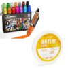 JusArt 14 Colors 15mm Wide Tip Poster Markers + 1/4 Inch Artist Tape