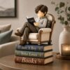 Just A Girl & Boy Who Loves Books Wooden Block Sign, Gift for Book Lovers