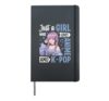 Just A Girl Who Loves Anime And K-Pop Music Korea Hardcover Journal, Black