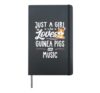 Just A Girl Who Loves Guinea Pigs And Music Hardcover Journal, Black
