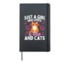 Just A Girl Who Loves K-Pop And Cats Cute Music Lover Design Hardcover Journal, Black