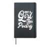 Just A Girl Who Loves Poetry - Script Sparkle Design Hardcover Journal, Black