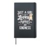 Just A Girl Who Loves Puppies And Kindness Gift Women Hardcover Journal, Black