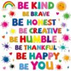 Justforjoyful 104Pcs Colorful Motivational Classroom Bulletin Board Decorations Positive Affirmations Inspirational Quote Classroom Decor Saying Accents Cutouts Wall Decor for Back to School Supplies