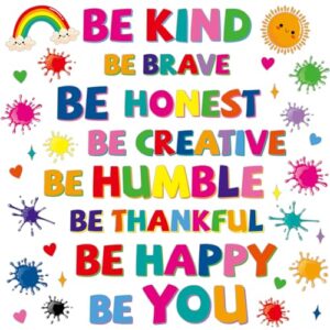 Justforjoyful 104Pcs Colorful Motivational Classroom Bulletin Board Decorations Positive Affirmations Inspirational Quote Classroom Decor Saying Accents Cutouts Wall Decor for Back to School Supplies