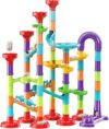 Jutoe 93Pcs Marble Run Set with 30 Glass Marbles Runs for Kids Girls Boys