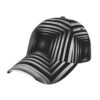 Juzkaqu 3D Vortex Optical Illusion Square for Unisex Baseball Cap with Curved Brim – Quick-Dry Polyester, Adjustable Snapback, Breathable & Lightweight – for Summer Running, Travel & Daily Wear Black