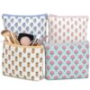 Kacctyen 4 Pcs Corduroy Printed Cosmetic Makeup Bag Set Stylish Essential Organizer Large-capacity Corduroy Zippered Pouches Travel-friendly Toiletry Bag for Women Bridesmaid Gifts