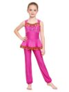 Kaerm Girls Arabian Dance Costume Creative Play Pageant Hot Pink 6 Years